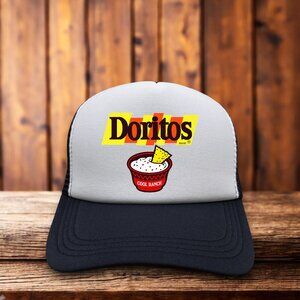 Vintage Doritos Mens Trucker Hat Black Snapback Cool Ranch 80s Logo Baseball Cap